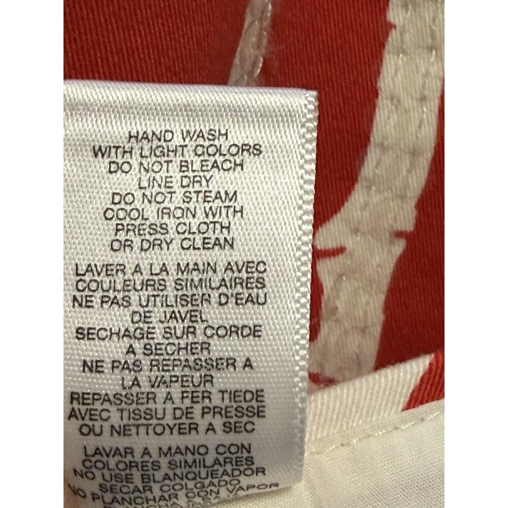 Michael Kors Size 2 Skirt Sequins Orange White Bamboo Pattern Fully Lined EUC